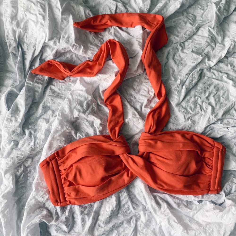 Seafolly S10 Twist Bandeau Coral Bra Bikini Top - Picture 4 of 8
